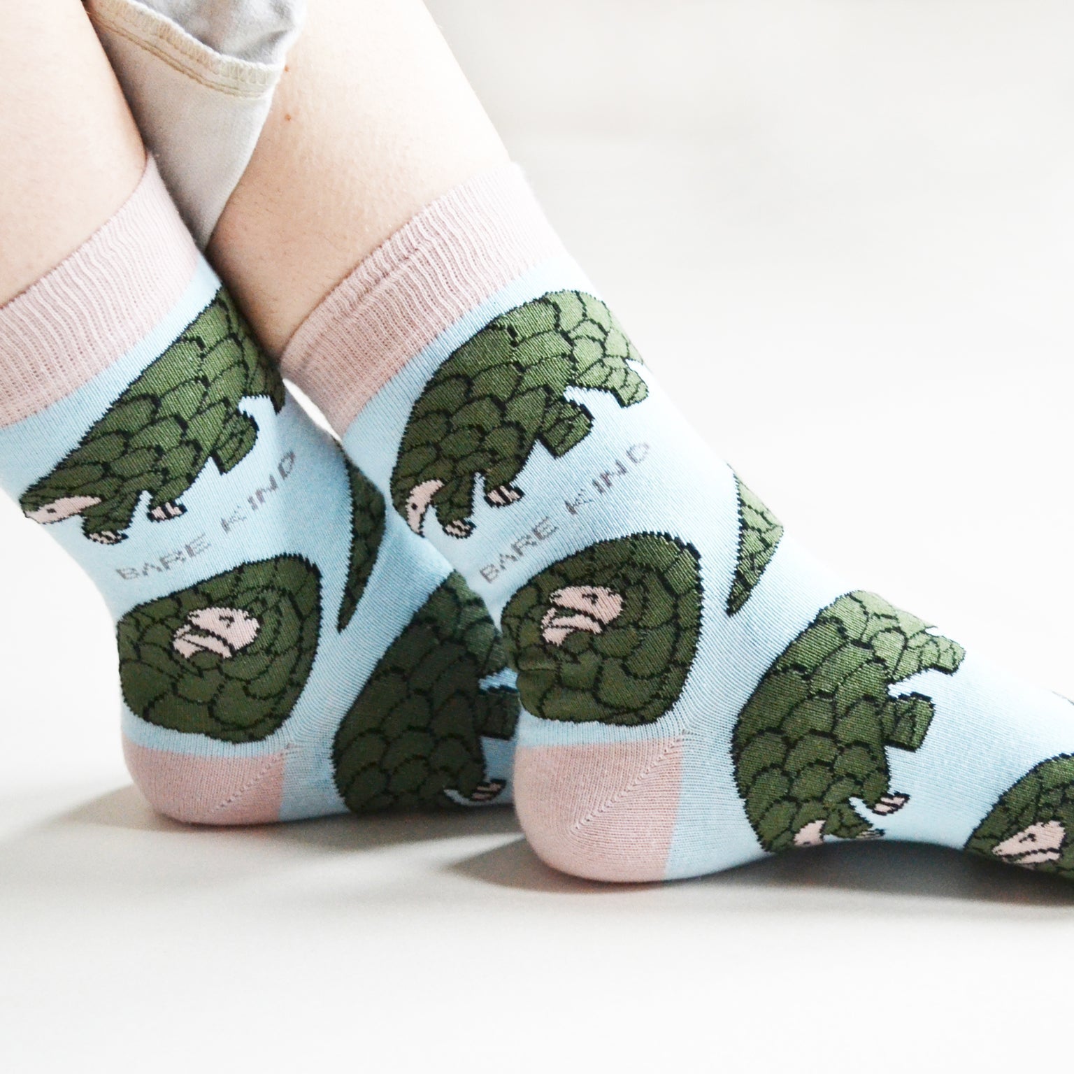 Save the Pangolins Bamboo Socks in Blue