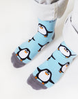 Save the Penguins Bamboo Socks in Light Blue