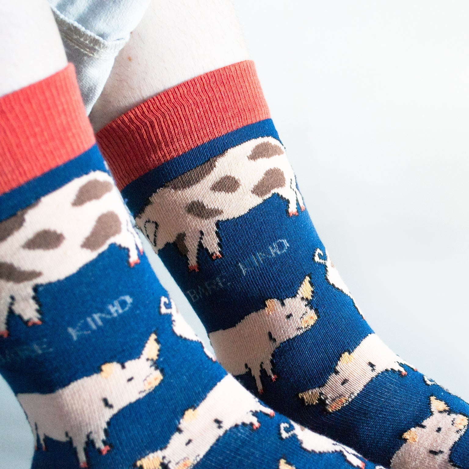 Save the Pigs Bamboo Socks in Navy