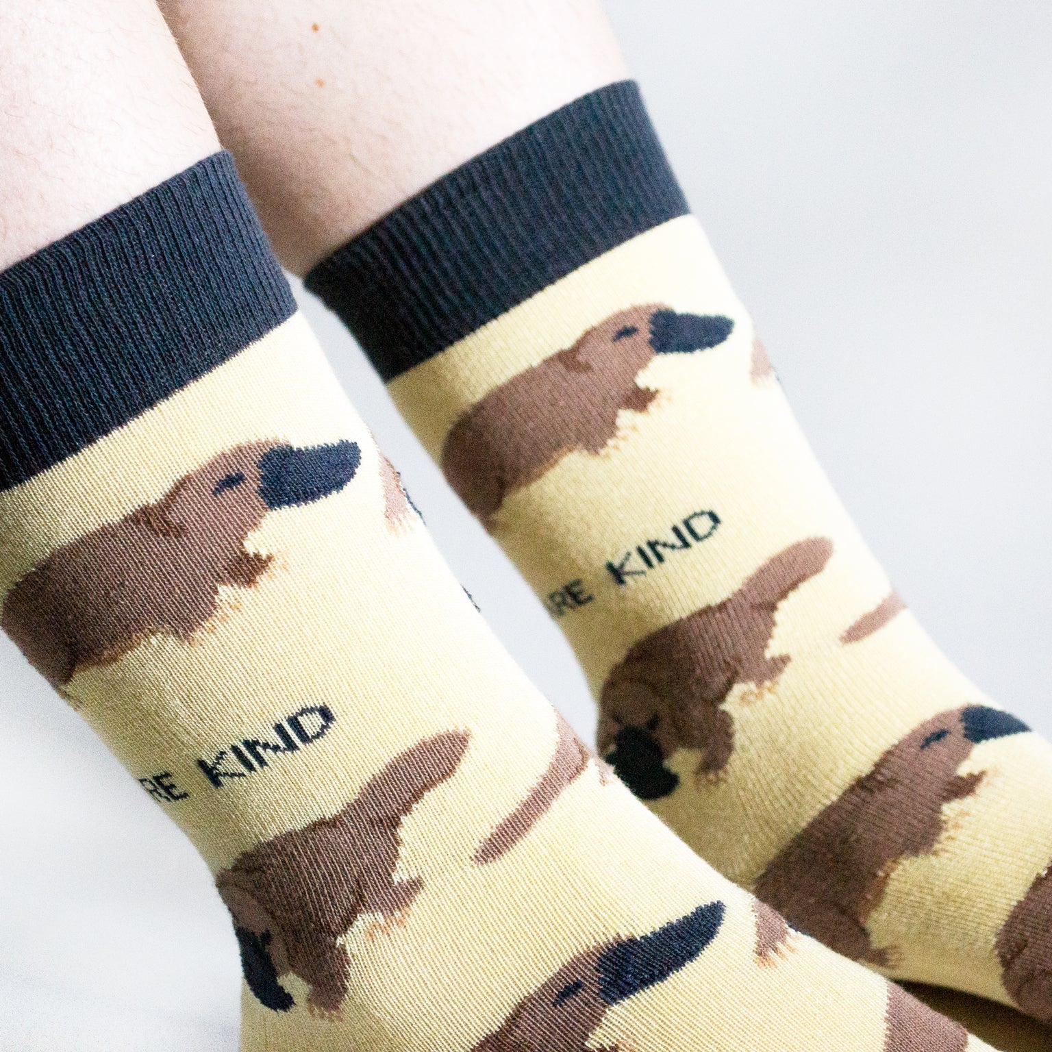 Save the Platypus Bamboo Socks in Yellow