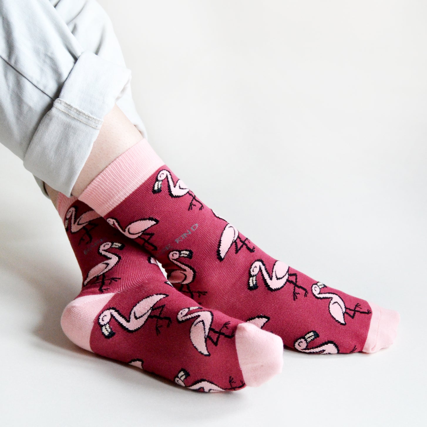Save the Flamingos Bamboo Socks in Pink