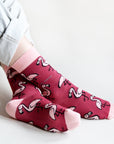 Save the Flamingos Bamboo Socks in Pink