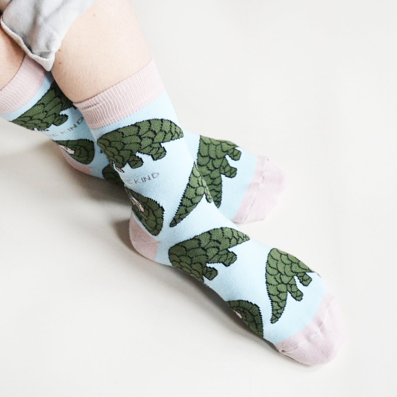 Save the Pangolins Bamboo Socks in Blue