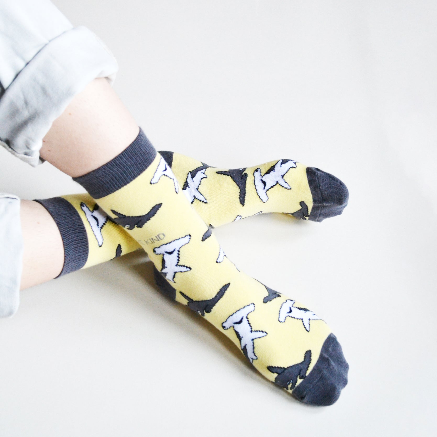 Save the Sharks Bamboo Socks in Yellow