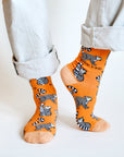 Save the Lemurs Bamboo Socks in Orange
