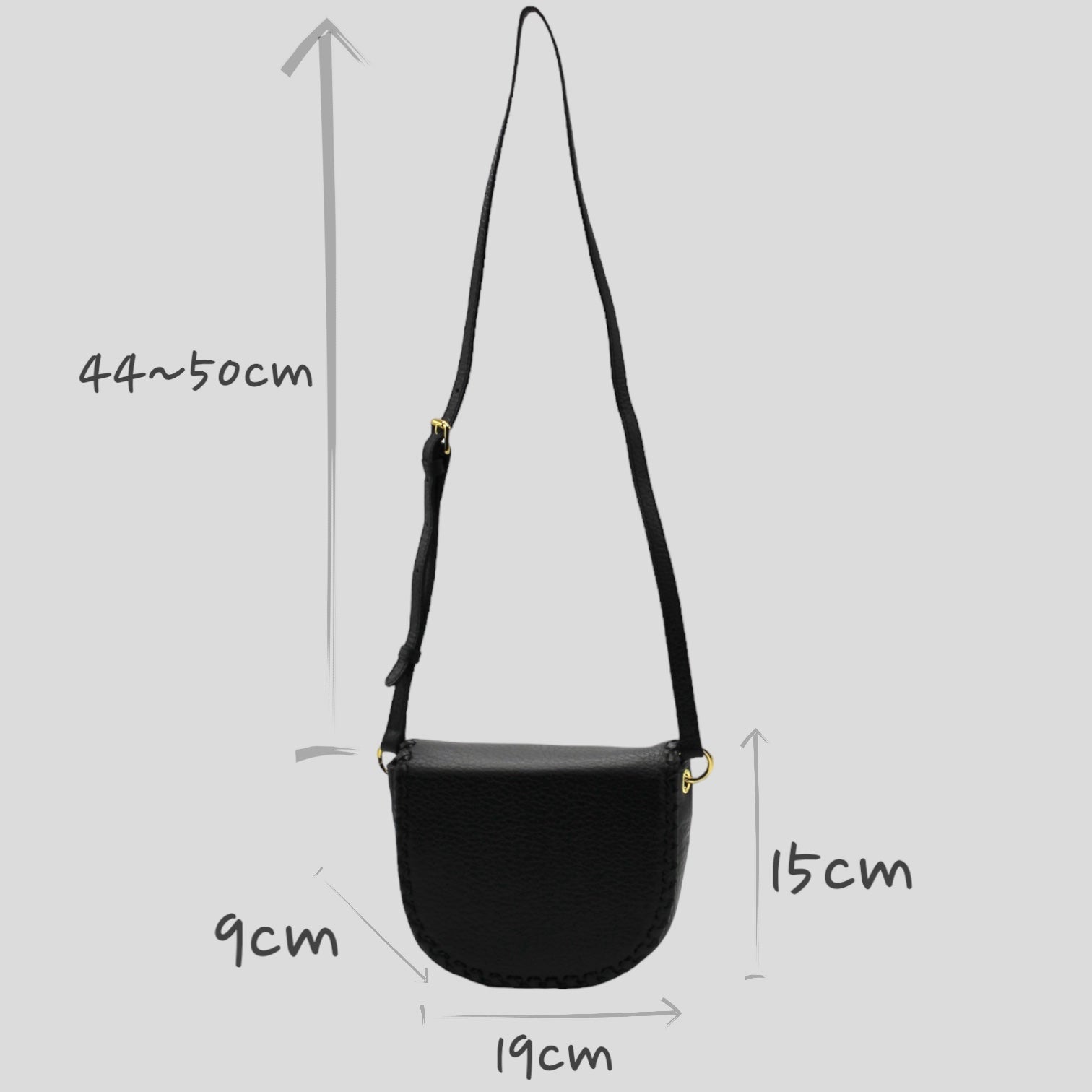 Handmade Recycled Genuine Leather Bag - 15cm Tall, 19cm Large, 9cm Width - Adjustable Handle - Sustainable &amp; Durable by Sook Stainable at brixbailey.com