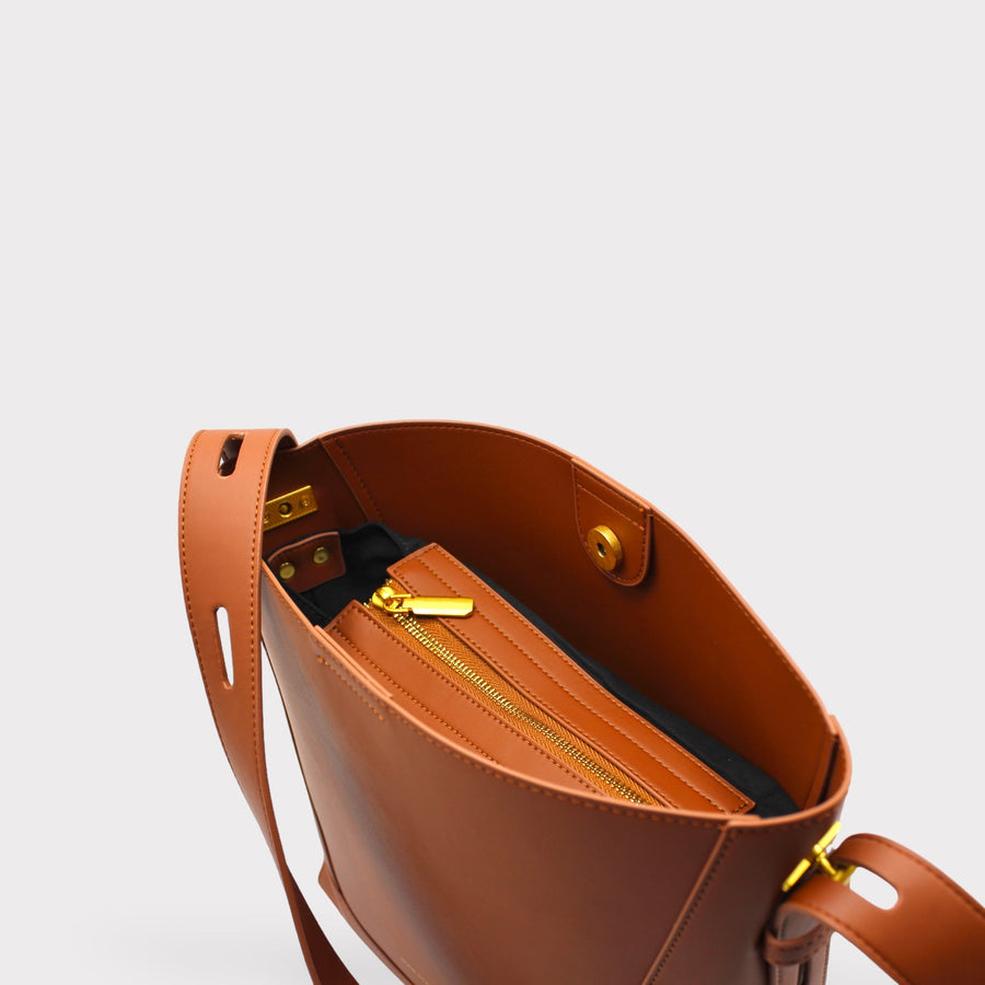 Oli Vegan Apple Leather Bag - Adjustable Crossbody or Shoulder Bag with Cotton Lining - Eco-Friendly & Durable by Sook Stainable at brixbailey.com