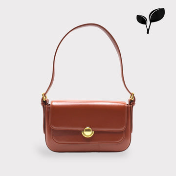 Isla Bag from Sook 2024 Collection - Bio Micro-fibril Leather with Vintage Gold Hardware & Adjustable Straps by Sook Stainable at brixbailey.com