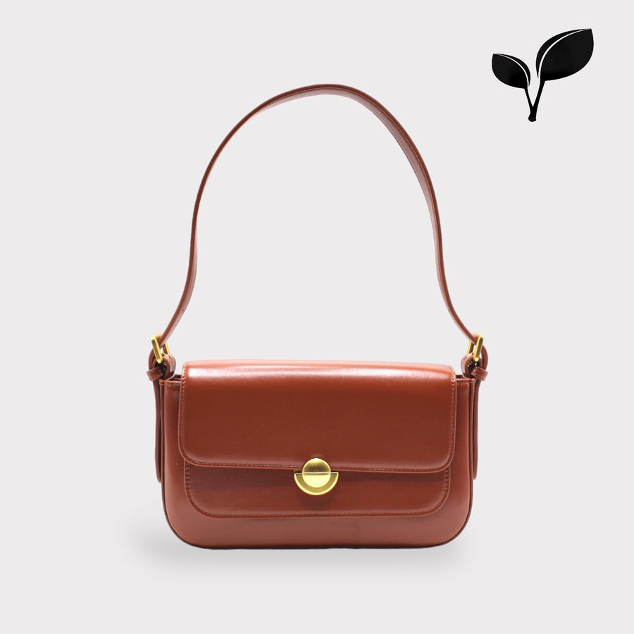 Isla Bag from Sook 2024 Collection - Bio Micro-fibril Leather with Vintage Gold Hardware & Adjustable Straps by Sook Stainable at brixbailey.com
