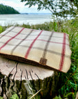 Regular Luxury Handcrafted Knighthayes Cream/red/grey check Dog/pet Blanket