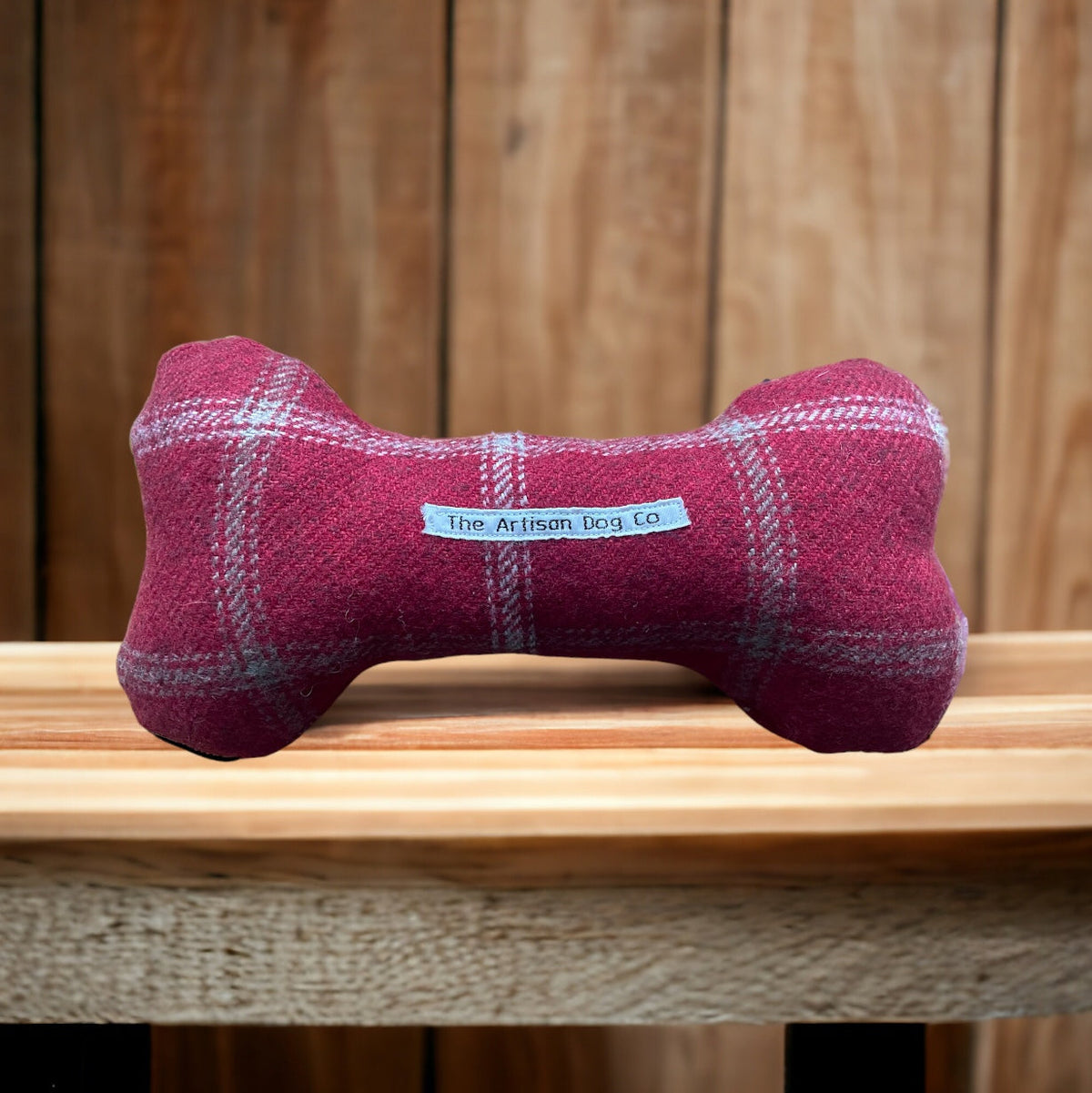 Handcrafted Toy Squeaky Dog Bone - choice of fabrics