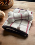 Regular Luxury Handcrafted Knighthayes Cream/red/grey check Dog/pet Blanket