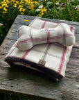 Regular Luxury Handcrafted Knighthayes Cream/red/grey check Dog/pet Blanket