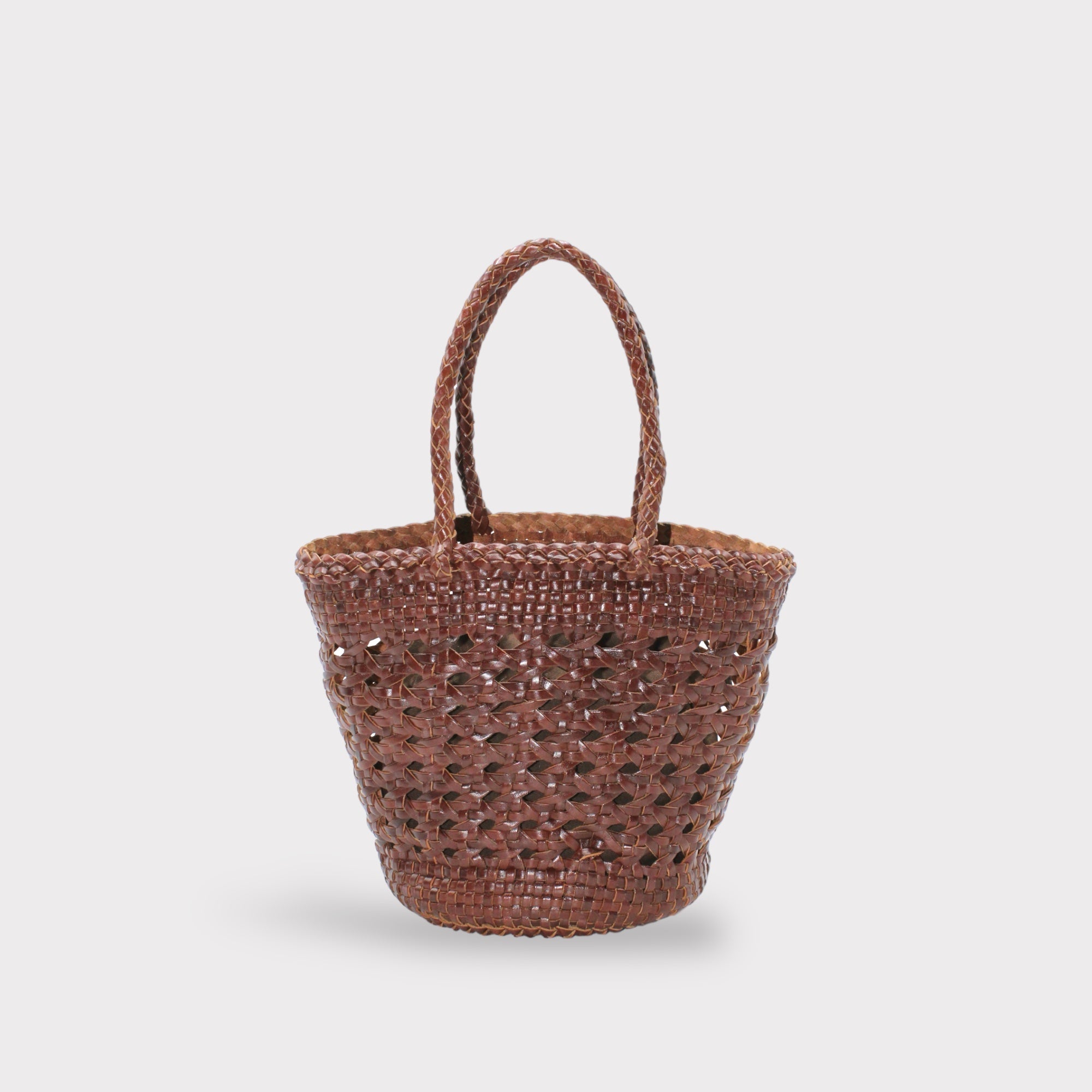 Handmade Artisan Leather Tote Bag - Genuine Top Grain Leather & Cotton Canvas - 22cm Tall - Eco-Friendly & Durable by Sook Stainable at brixbailey.com