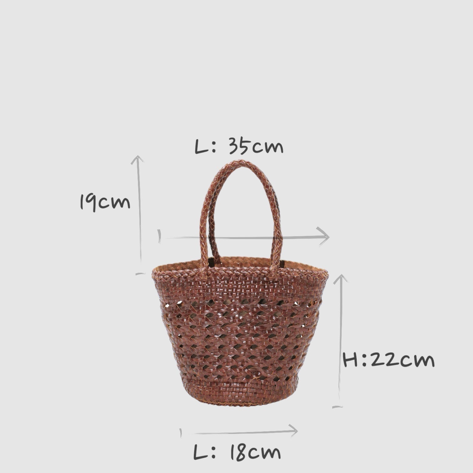 Handmade Leather Tote Bag - Genuine Top Grain Leather &amp; Cotton Canvas - 22cm Tall - Eco-Friendly &amp; Durable by Sook Stainable at brixbailey.com