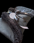 Handcrafted, luxury puppy/small dog carrier/sling - Black Denim