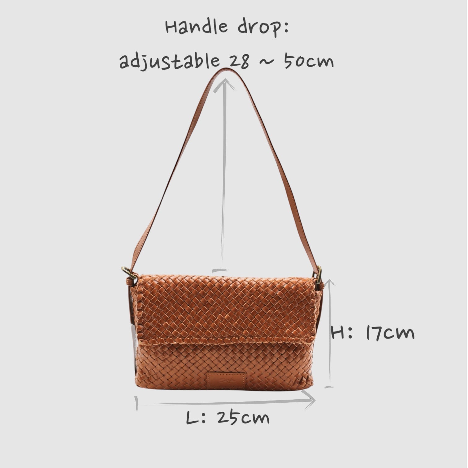 Ema - Handmade Woven Leather Messenger Bag Coffee