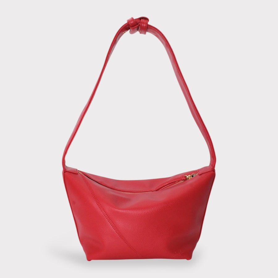 Evy - Sustainable Cacti Vegan Leather Pouch Handheld Shoulder Bag Red