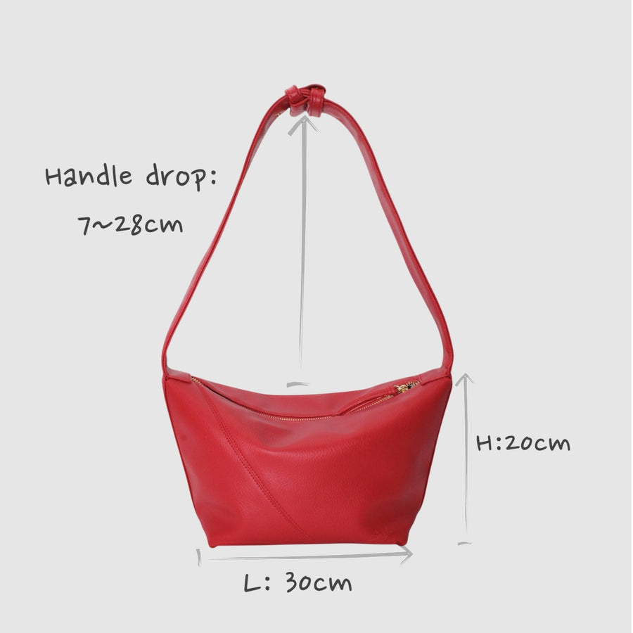 Evy - Sustainable Cacti Vegan Leather Pouch Handheld Shoulder Bag Red