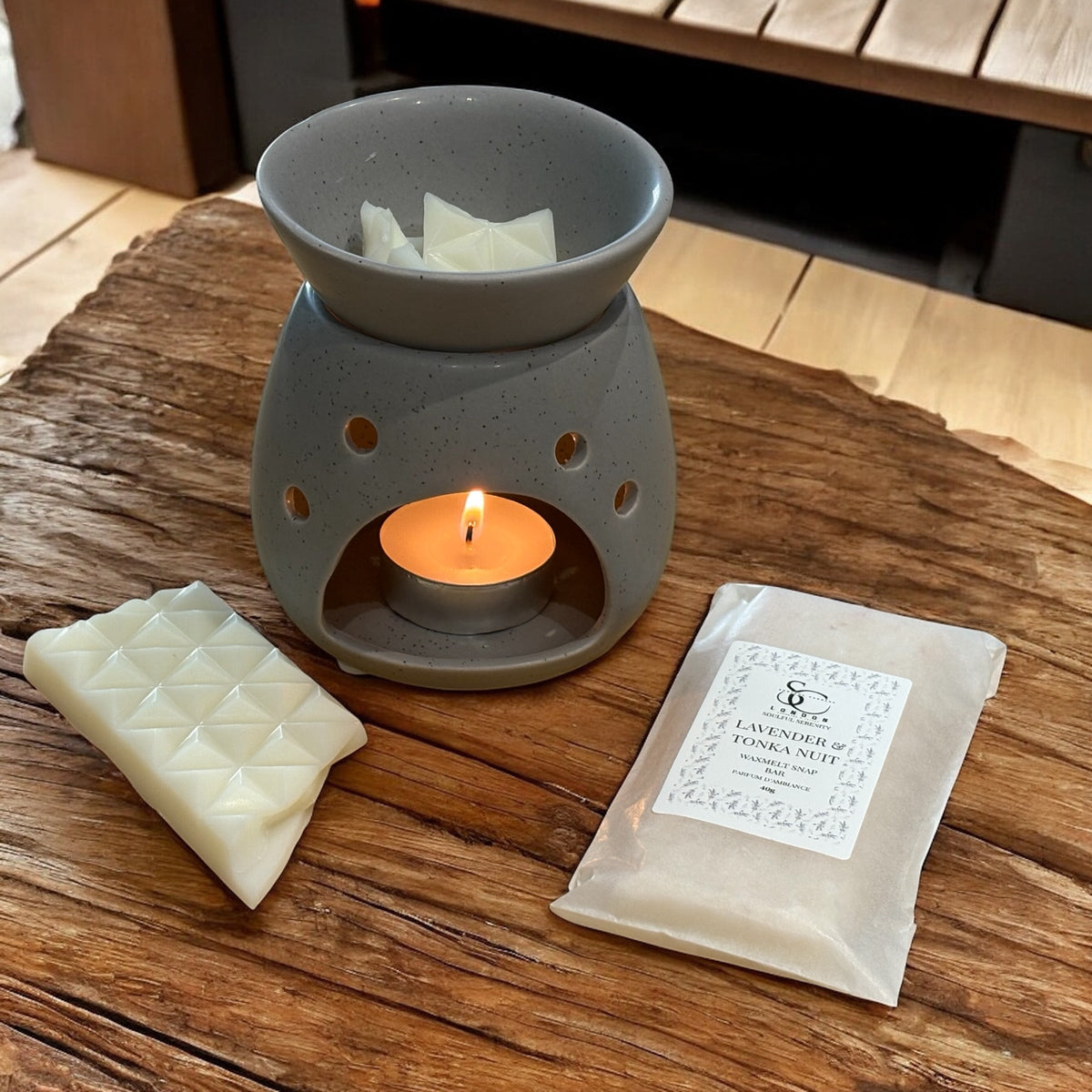 Lavender &amp; Tonka Nuit Wax Melt Snap Bar (40g) – Soulful Serenity Range