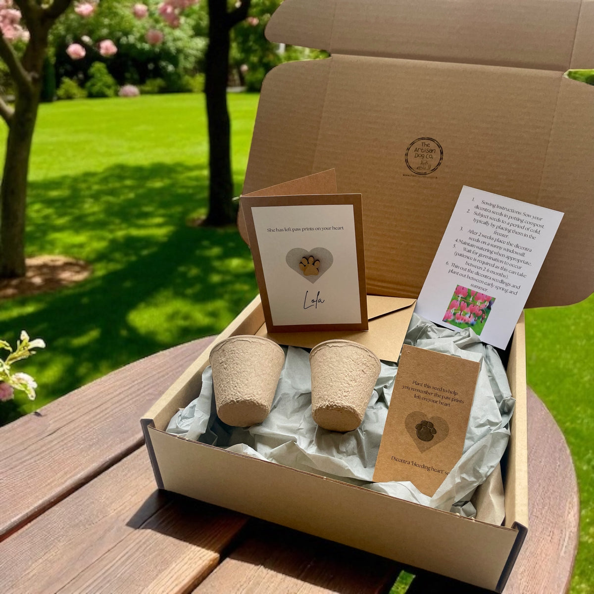 Personalised Pet Sympathy Gift Set – Memorial Plant Seeds &amp; Card for Dog or Cat Loss