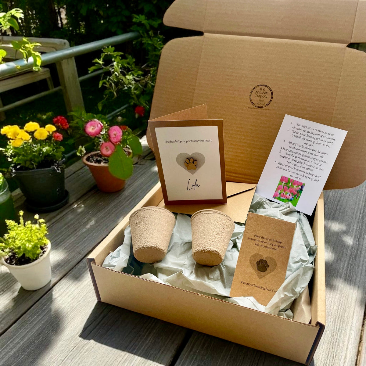 Personalised Pet Sympathy Gift Set – Memorial Plant Seeds &amp; Card for Dog or Cat Loss