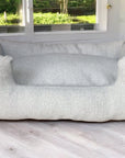 Handcrafted Luxury Dog/cat bed in Herringbone Fabrics - The Classic Collection