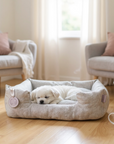 Handcrafted Luxury Dog/cat bed in Herringbone Fabrics - The Classic Collection