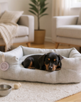 Handcrafted Luxury Dog/cat bed in Herringbone Fabrics - The Classic Collection