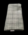 Harris Grey Check Pet Blanket | Reversible Sherpa Fleece | Handmade Luxury Dog Throw | Customisable UK