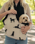 Handcrafted, luxury puppy/small dog carrier/sling - Dog Print in Cotton - The Walter Collection
