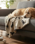 Walter Dog Blanket | Luxury Handmade Reversible Sherpa Fleece | Elegant Dog Print Pet Throw UK