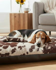 Luxury Faux Cowhide Dog Daybed with Removable Cover – Handmade in Devon