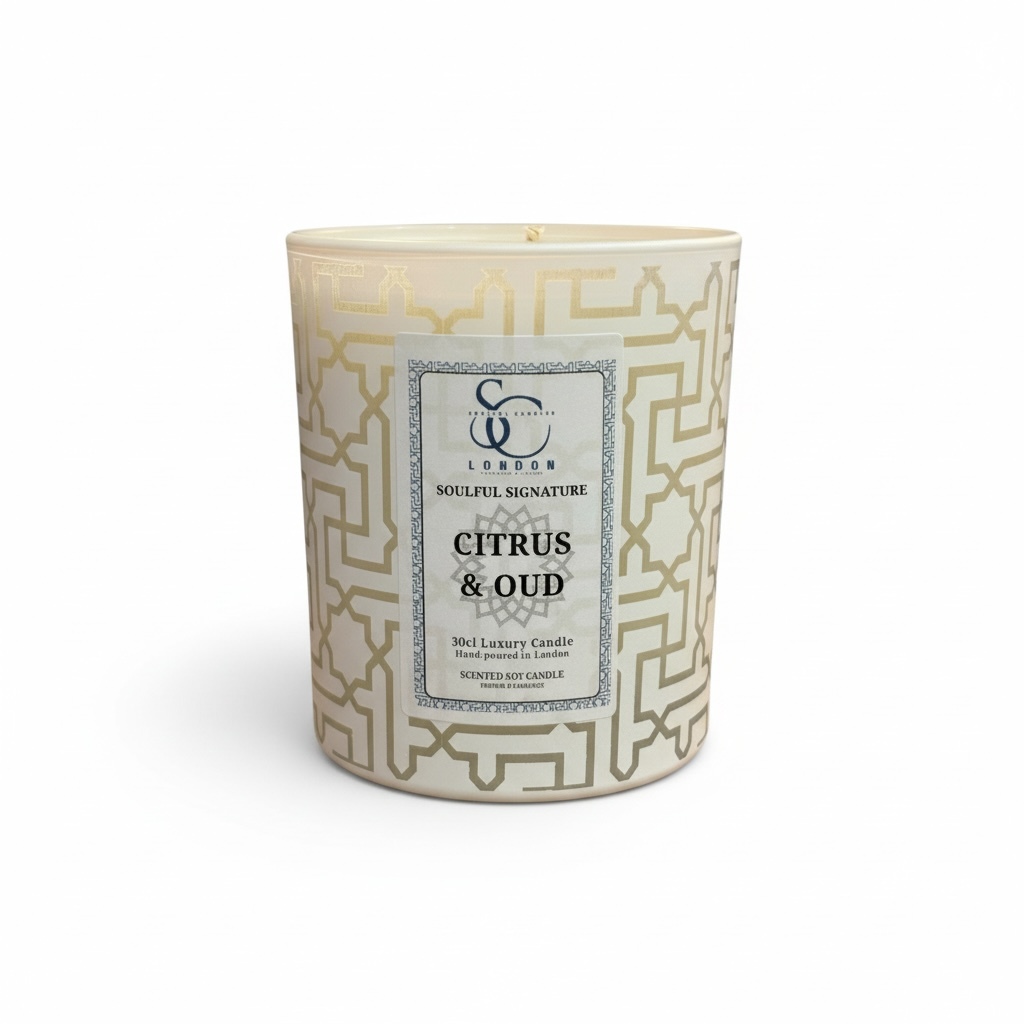 Citrus &amp; Oud – Luxury Soy Candle (30cl)