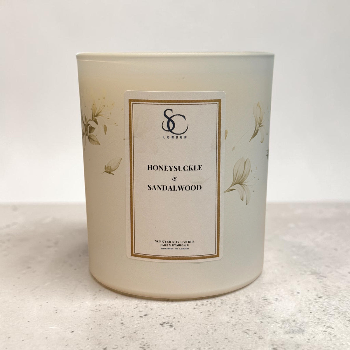 Honeysuckle &amp; Sandalwood – Luxury Soy Candle (30cl)