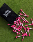 40 Bamboo Golf Tees - Neon Pink/White