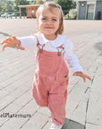 Pink Chunky Cord Dungarees
