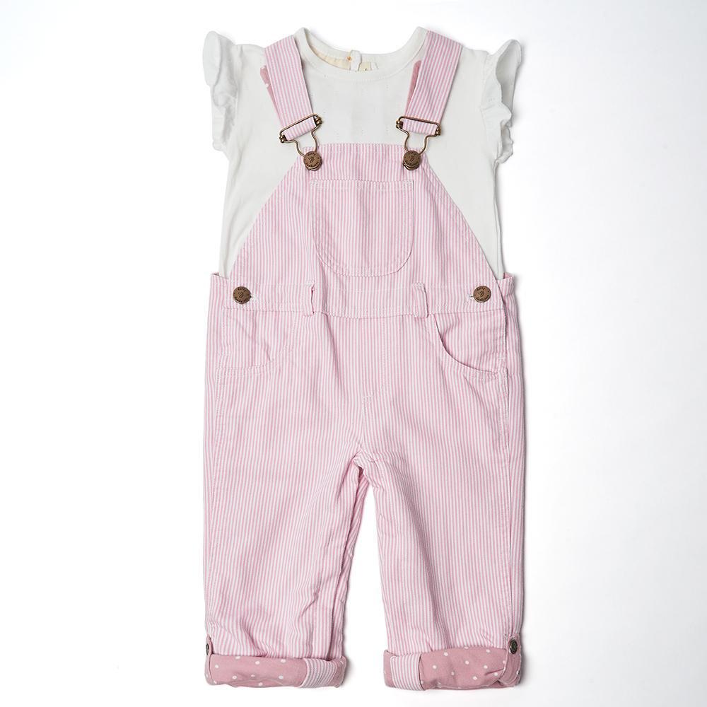 Pink Stripe Dungarees