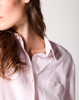 Brushed Organic Cotton Jersey Striped Boyfriend-Shirt PJ Set