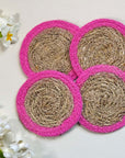 Seagrass Coaster - Pink (Set of 4)