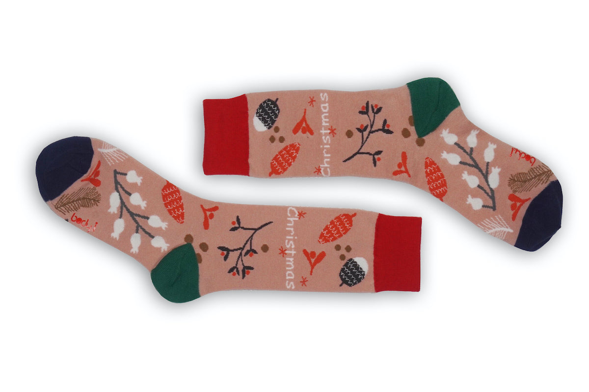 Pinky Christmas Socks