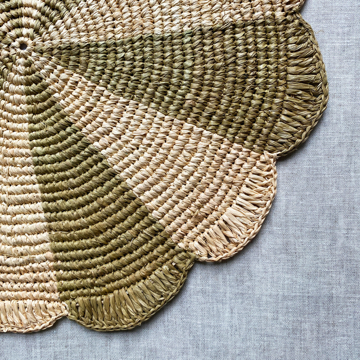 Olive Scalloped Placemat