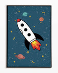 Space Rocket 2 print - blue background