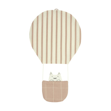 Luxury hot air balloon cat mobile, premium organic cotton honeycomb fabric, stylish Nobodinoz Playground collection by Ella James at brixbailey.com