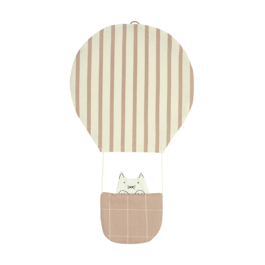 Luxury hot air balloon cat mobile, premium organic cotton honeycomb fabric, stylish Nobodinoz Playground collection by Ella James at brixbailey.com