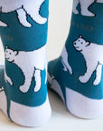 Save the Polar Bears Bamboo Socks in Blue