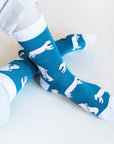 Save the Polar Bears Bamboo Socks in Blue