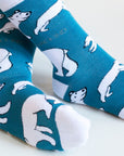Save the Polar Bears Bamboo Socks in Blue