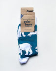 Save the Polar Bears Bamboo Socks in Blue
