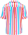 Poppy Hawaiian Stripe Silk Blouse